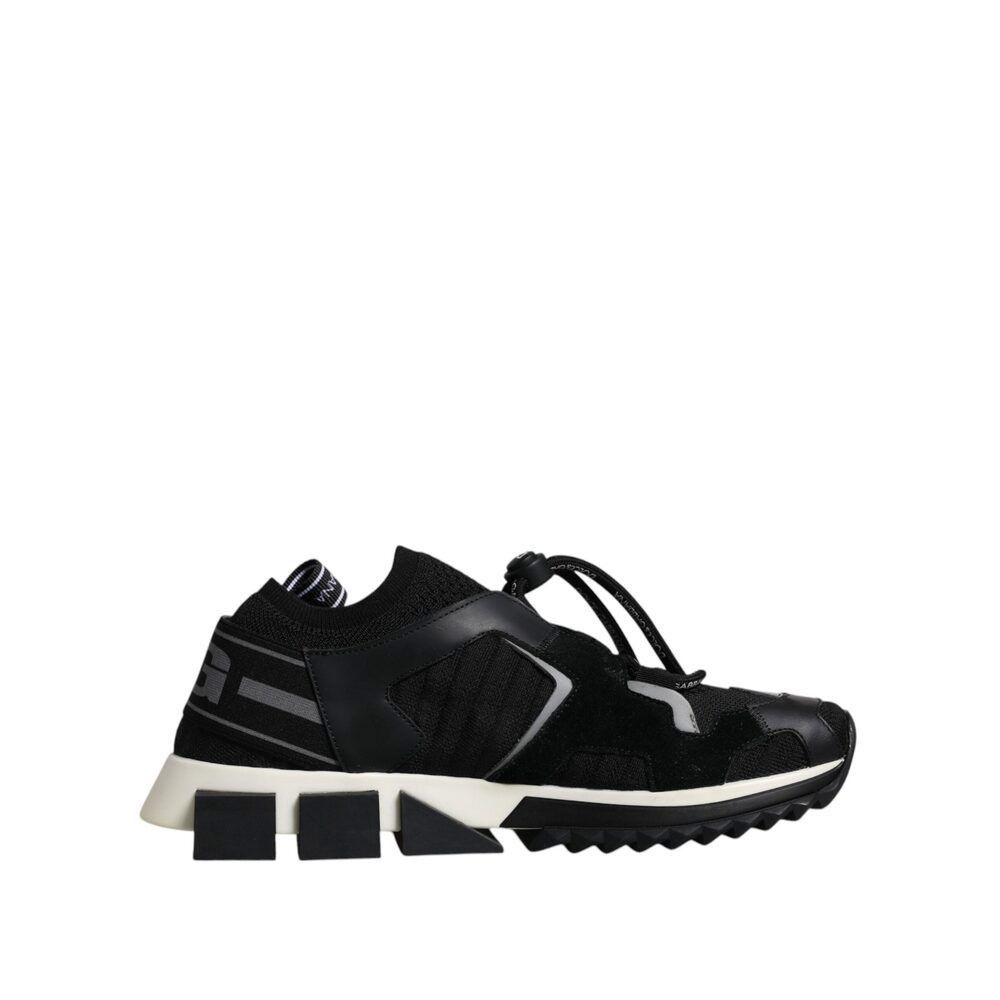 Dolce & Gabbana Black White Logo Sorrento Mens Sneakers Shoe
