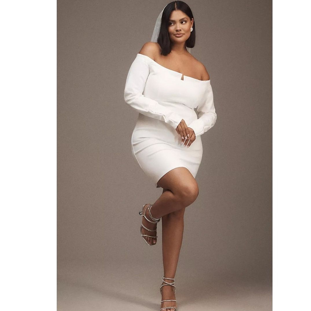 Anthropologie NWT BHLDN Gianna Off-The-Shoulder Twofer Dress $160 SMALL Size S / US 4 / IT 40 - 4 Thumbnail