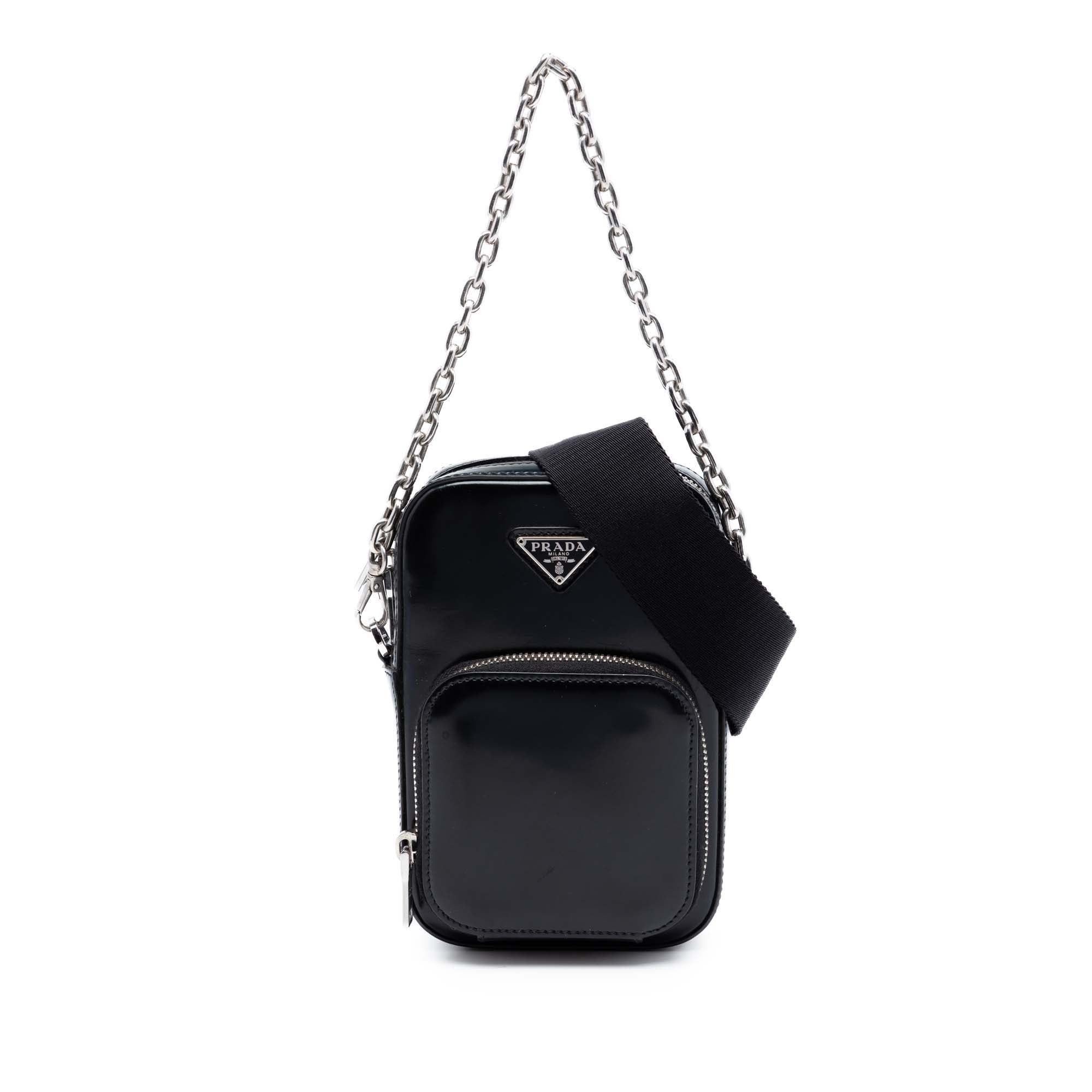 Prada Mini Brushed Leather Phone Pouch Size ONE SIZE - 1 Thumbnail