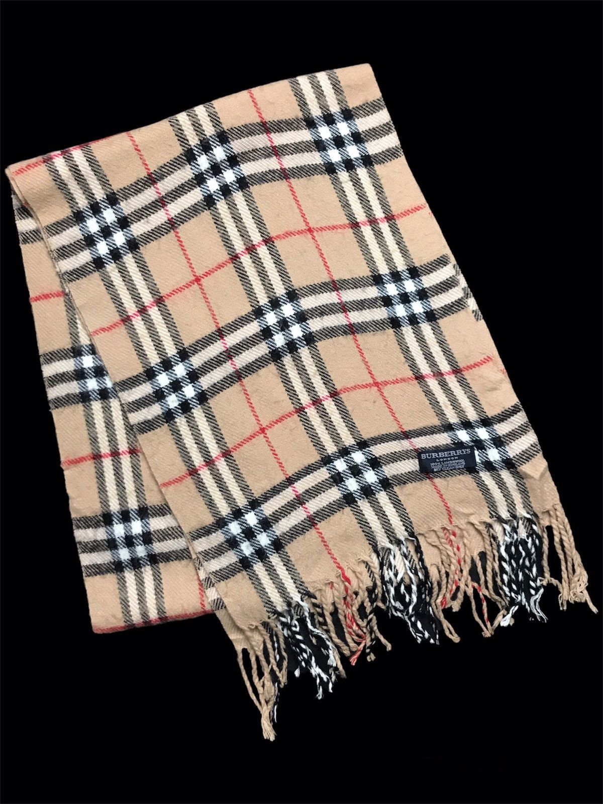 Burberry × Vintage Vintage Burberrys Nova Check Lambswool Scarf/Muffler Size ONE SIZE - 5 Thumbnail