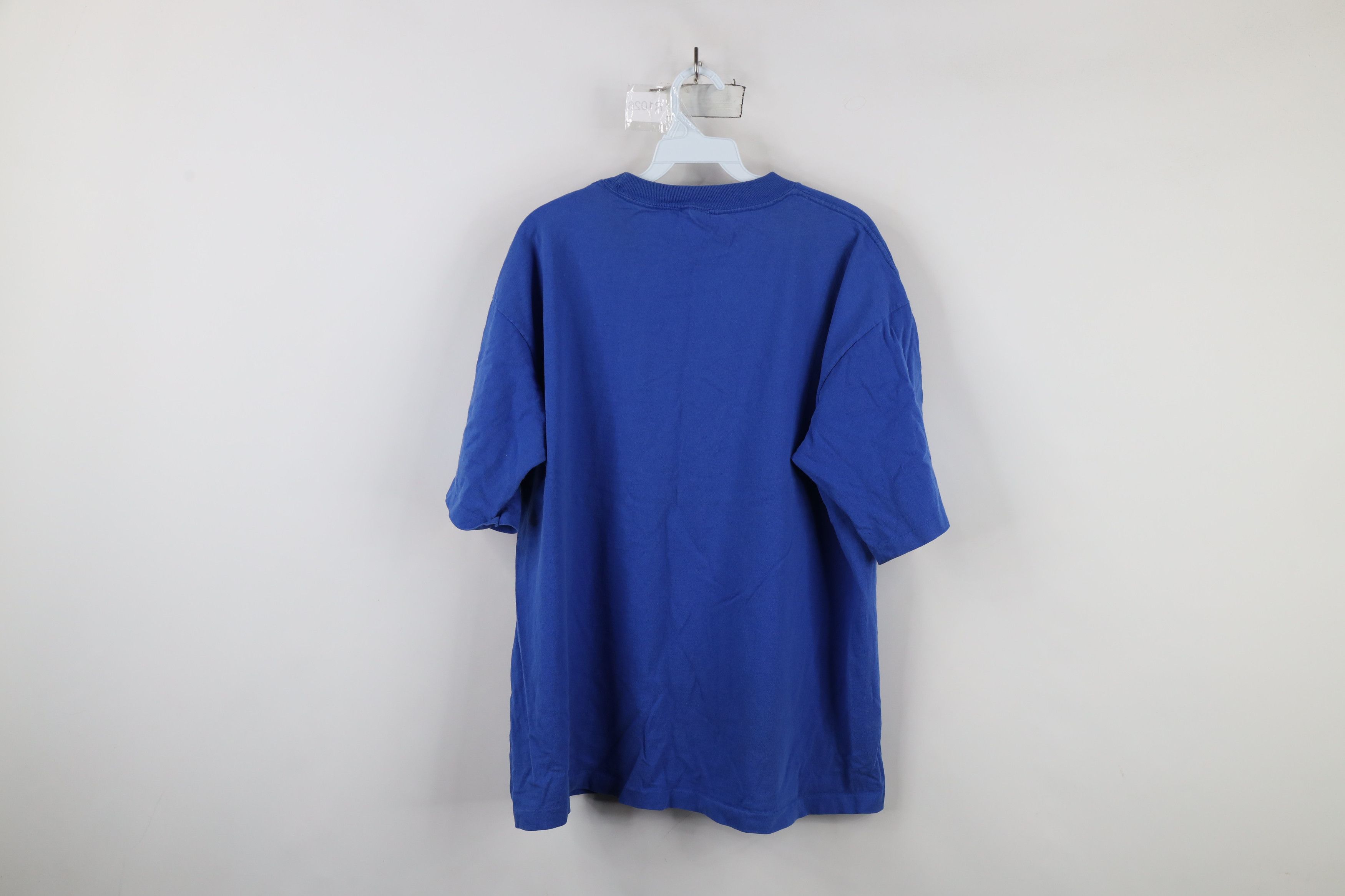 Vintage Vintage 90s Bugle Boy Spell Neon Surfing T-Shirt Blue USA Size US L / EU 52-54 / 3 - 11 Thumbnail