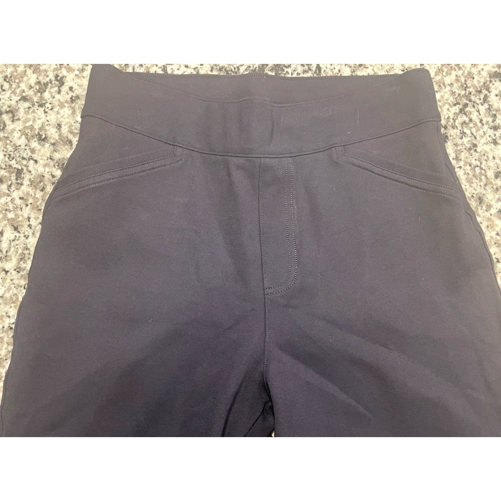Spanx VINTAGE Spanx The Perfect Pant Navy Blue Skinny Pants M Adult Women 28in Waist Front Flat Faux Pockets Logo Slim Rise High Black? Size 32" / US 10 / IT 46 - 2 Thumbnail