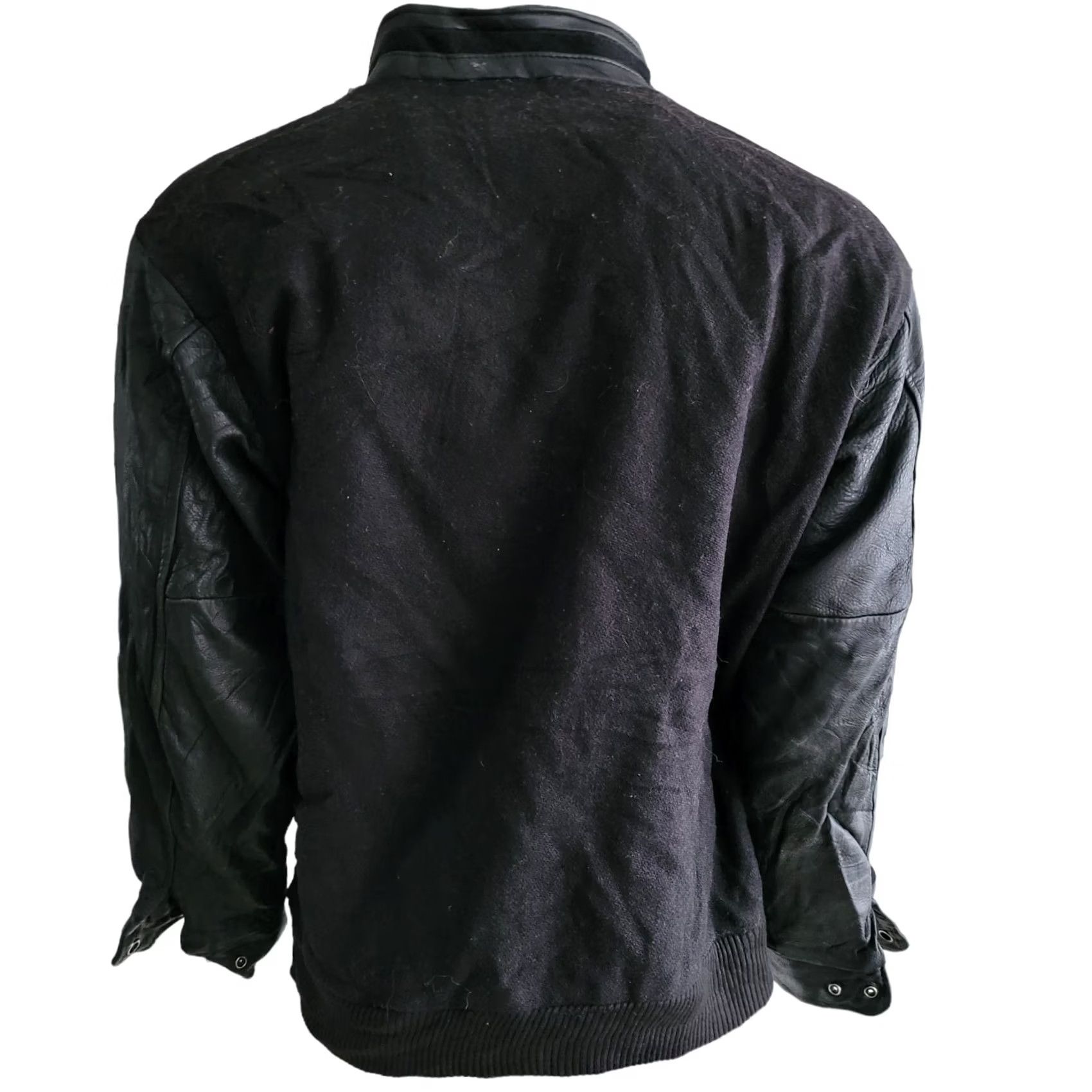 Vintage Canada Sportswear Mens Varsity Bomber Jacket XXL Black Leather Wool - Broken Zip - Vintage Style - Logo Size US XXL / EU 58 / 5 - 3 Thumbnail
