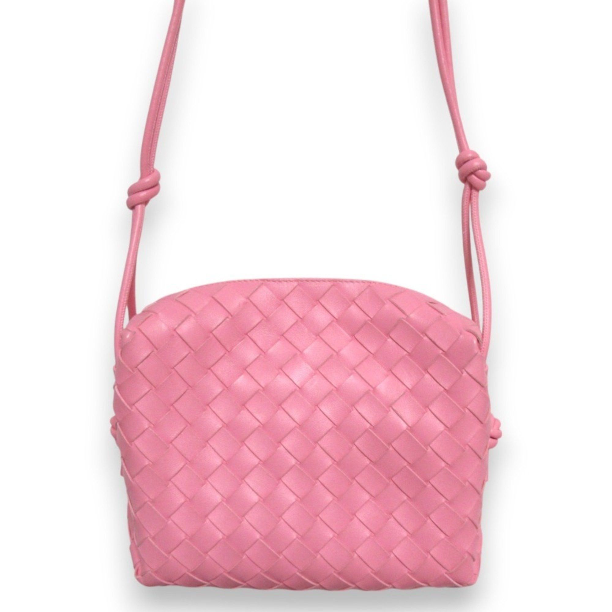 Bottega Veneta Small Loop Intrecciato Leather Camera Bag Shoulder Pink Women's
