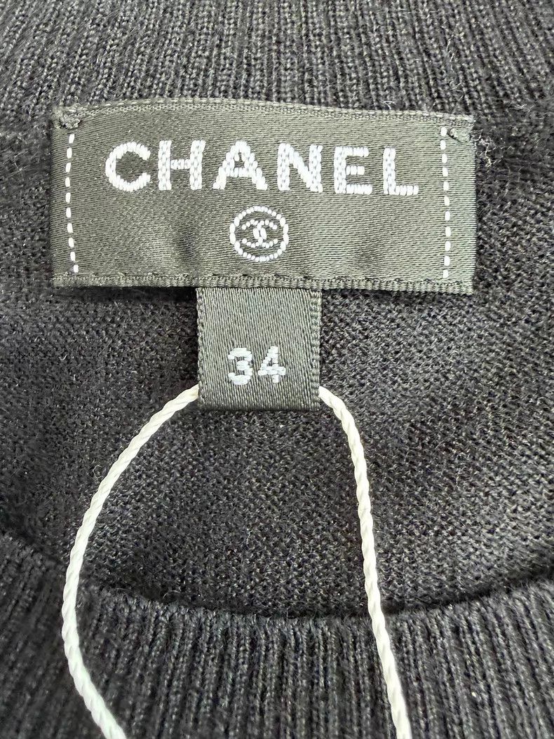 Chanel Chanel New black knitted short sleeves Size XXS / US 00 / IT 34 - 4 Thumbnail