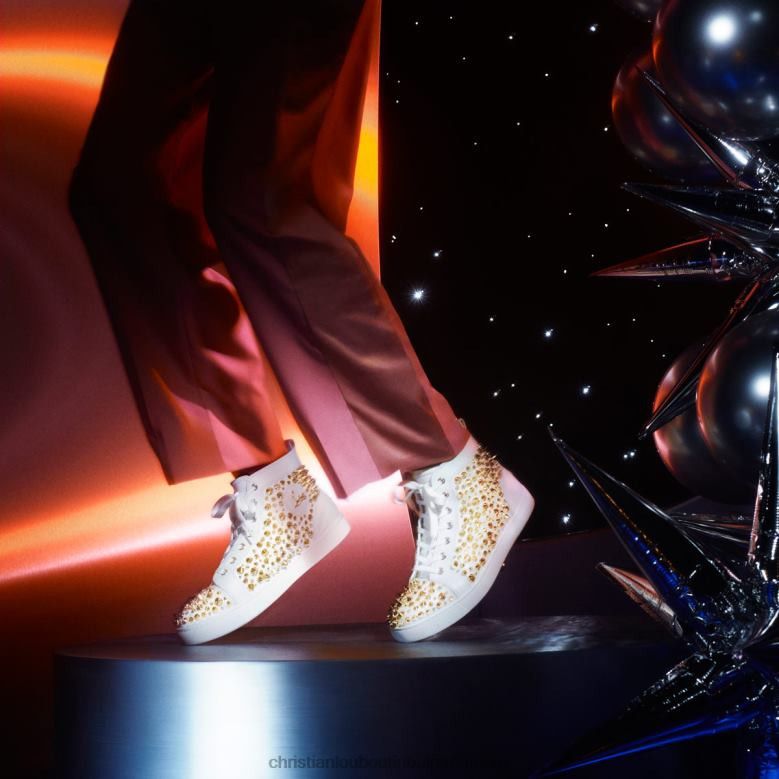 Christian Louboutin o1s1wg110924 Louis Spikes 2022 Sneakers in White Size US 11 / EU 44 - 2 Thumbnail