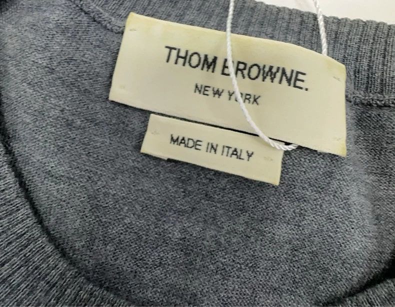 Thom Browne Thom Browne Medium gray striped round-neck long-sleeved swe Size US M / EU 48-50 / 2 - 4 Thumbnail