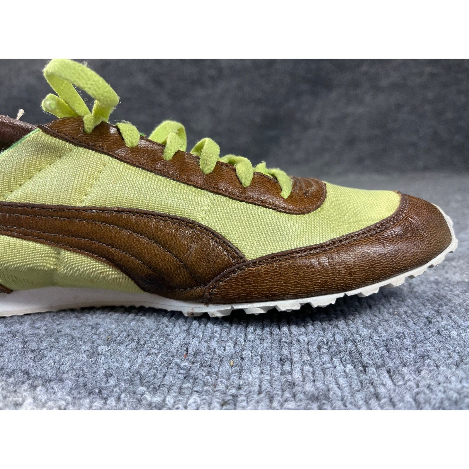 Puma Unique! VTG Puma Womens Shoes Lime Green / Brown Leather 9.5 Size US 9.5 / IT 39.5 - 11 Thumbnail