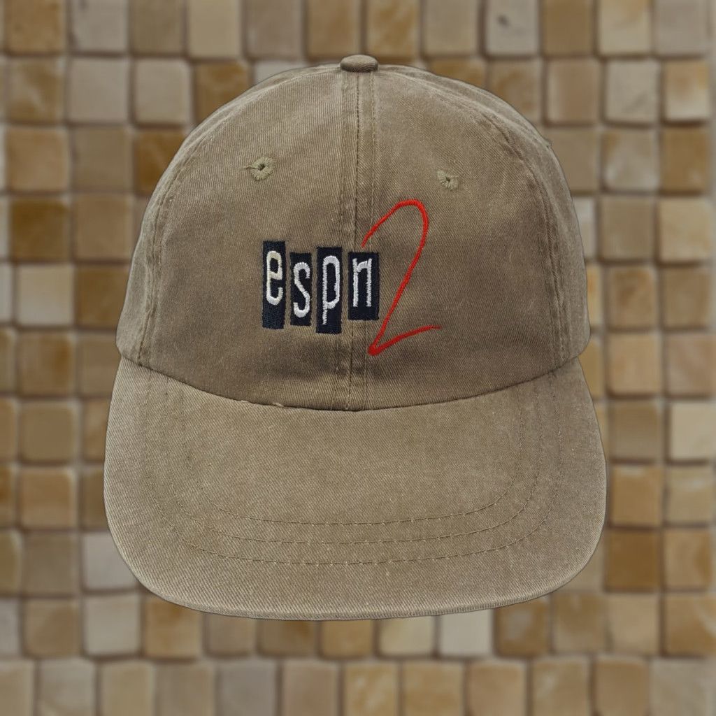 Etro VINTAGE ESPN 2 Snapback Baseball Cap Hat, One Size, Brown, Adjustable, Retro 90s Y2K Sports Mens Size ONE SIZE - 1 Thumbnail