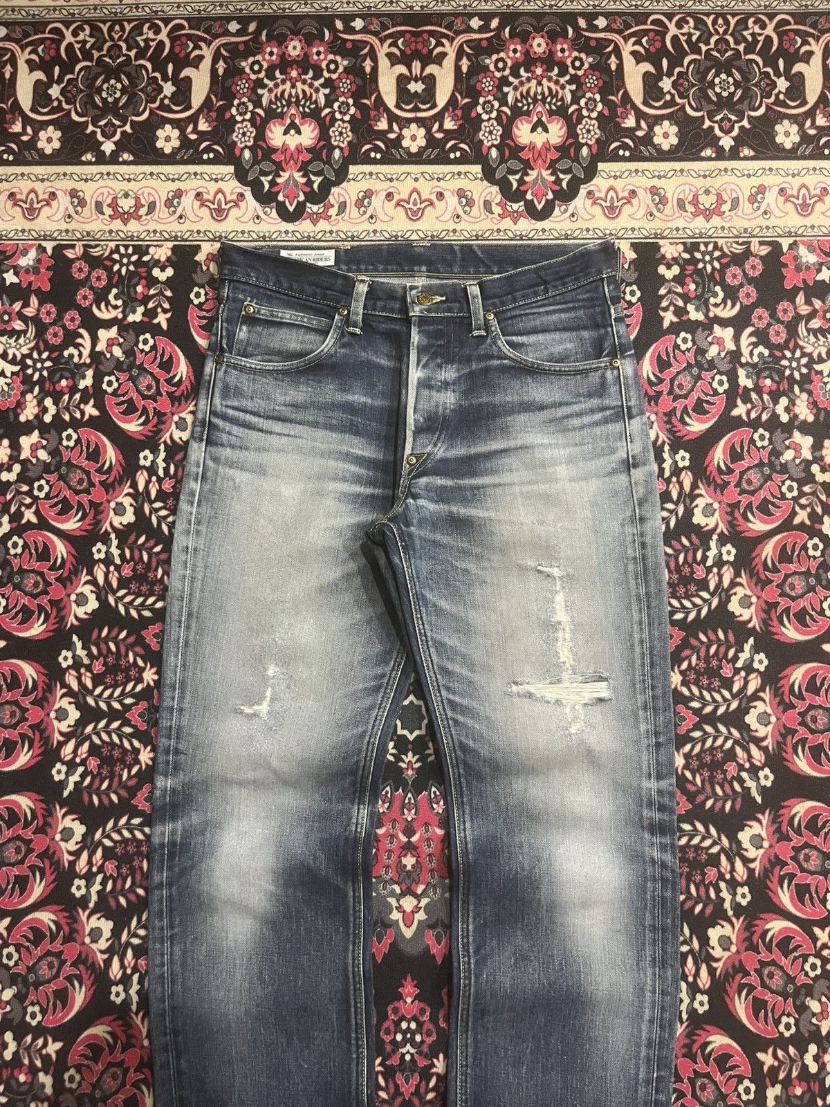 Vintage Vintage Lee Rider Japan Blue Faded Washed Distressed Jeans Size US 30 / EU 46 - 3 Thumbnail