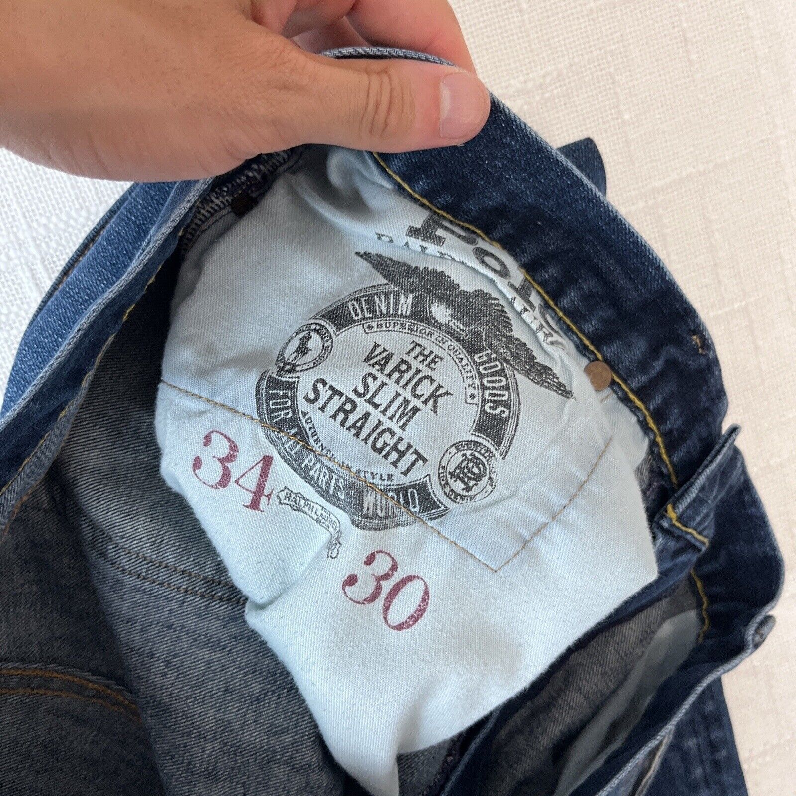 Polo Ralph Lauren Polo Ralph Lauren Jeans 33x29 Varick Slim Straight Whiskered Size US 33 - 5 Thumbnail