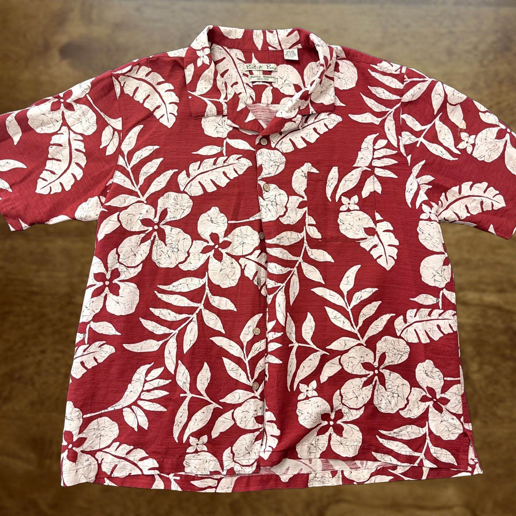 Vintage Batik Bay Shirt Mens 2XL Red Hawaiian Silk Short Sleeve Button Up Tropical Size US XXL / EU 58 / 5 - 1 Thumbnail