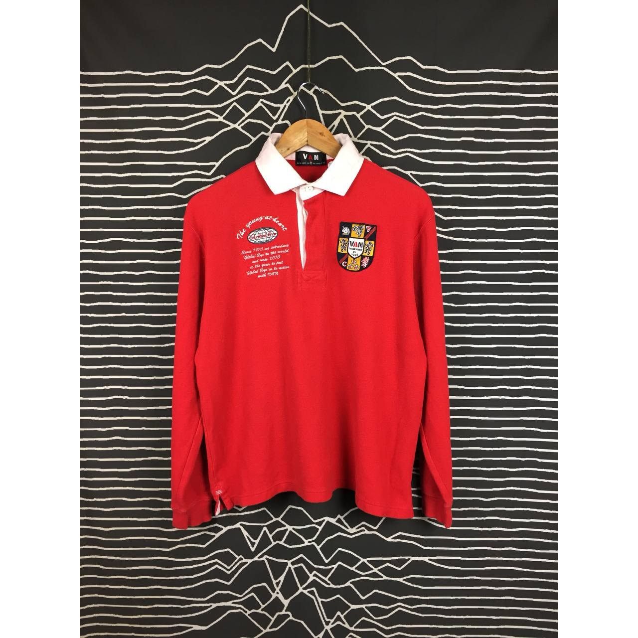 Japanese Brand VAN JAC The Young At Heart Long Sleeve Rugby Polo Tee Size US L / EU 52-54 / 3 - 2 Thumbnail
