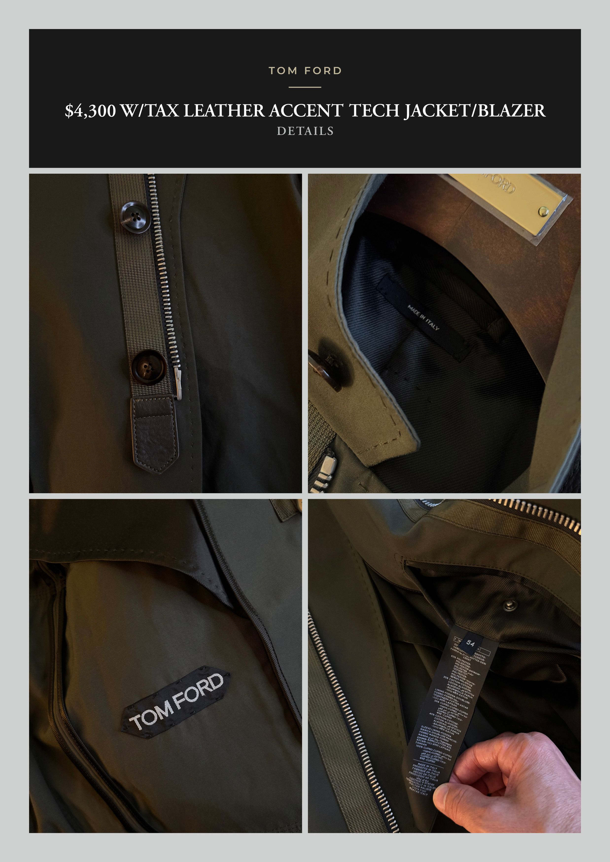 Tom Ford Rare TOM FORD’s Personal Fave $4,300 w/tax Tech Blazer Size US L / EU 52-54 / 3 - 24 Thumbnail