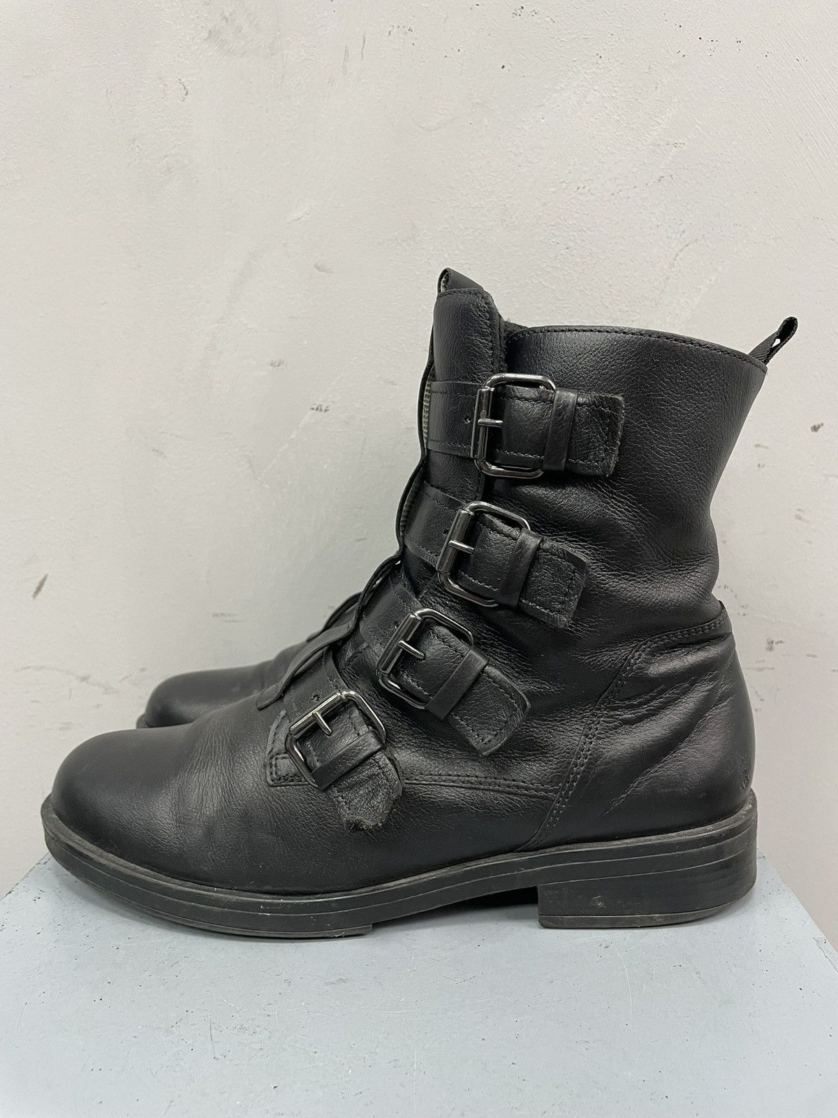 Other Vintage guidi style Gothic Multi Buckle Leather Boots Y2K Size US 7.5 / EU 40-41 - 6 Thumbnail