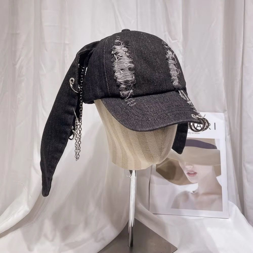 Japanese Brand × Vintage y2k Graffiti Jeans dog Ears Hat Size ONE SIZE - 5 Thumbnail