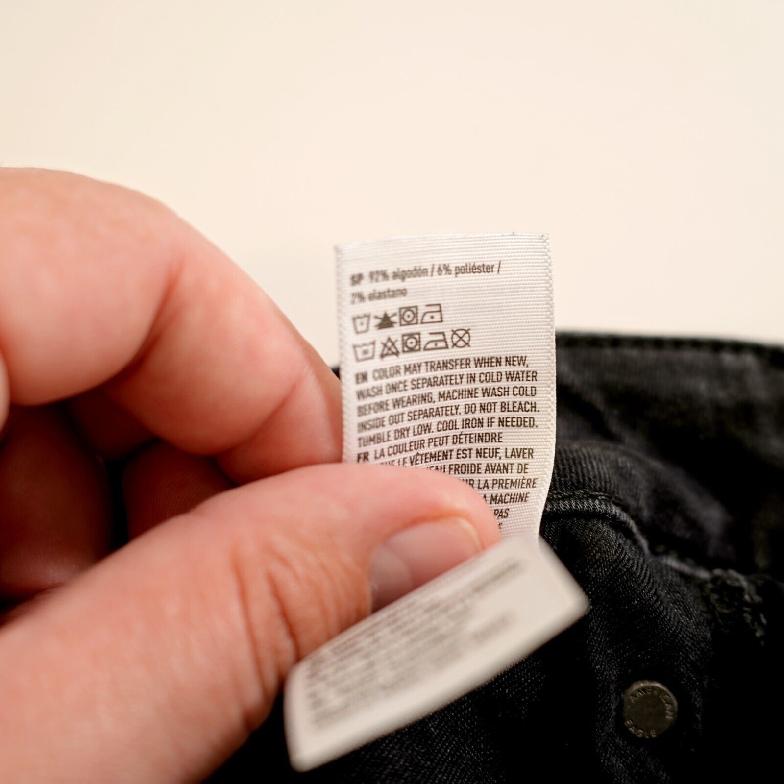 American Eagle Outfitters American Eagle Next Level Flex Black Denim Low Rise Jeans 26 Size US 26 / EU 42 - 12 Thumbnail