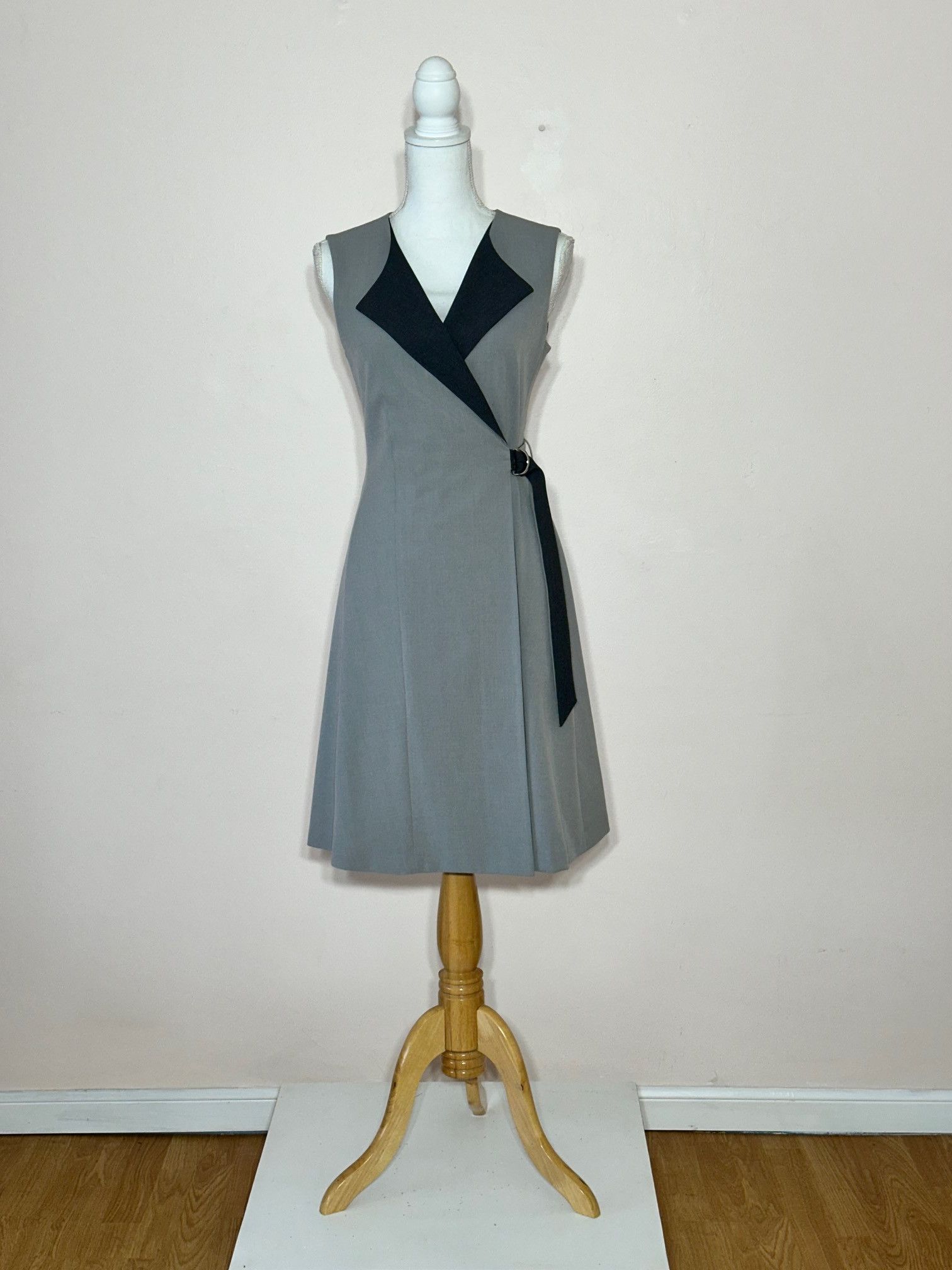Calvin Klein Gray Wrap Coat Dress Size 8 Size M / US 6-8 / IT 42-44 - 2 Thumbnail