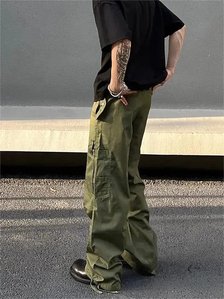 Japanese Brand × Vintage Straight tube loose wide leg drawstring casual pants Size US 32 / EU 48 - 5 Thumbnail