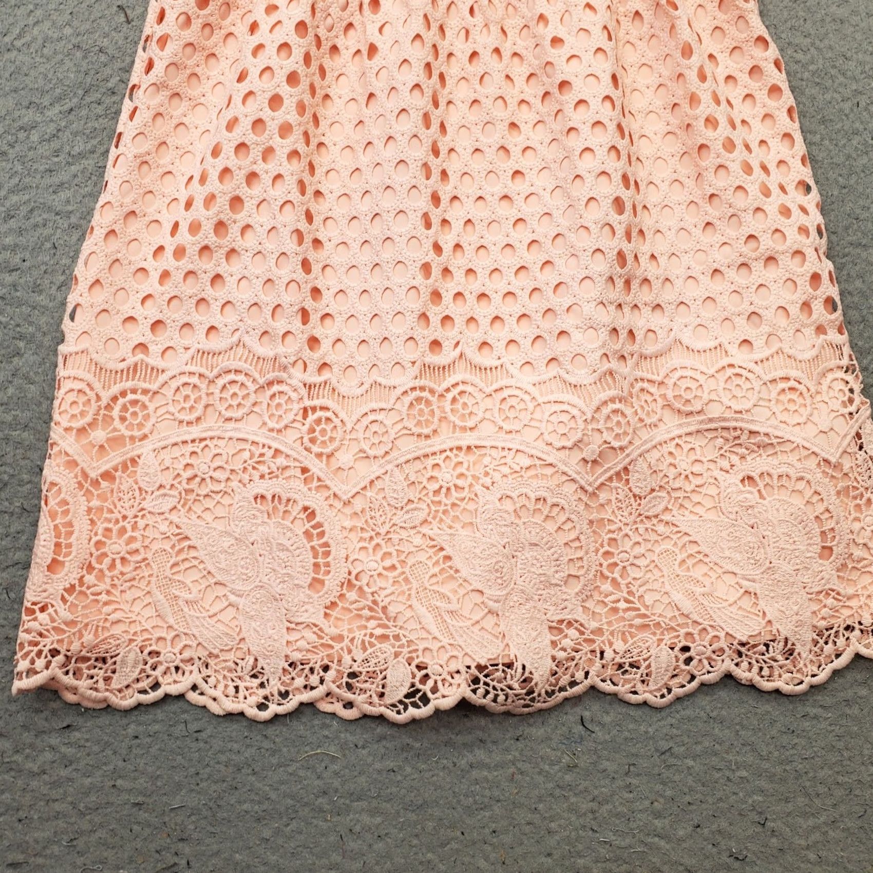 Abercrombie & Fitch Abercrombie & Fitch Dress Womens S Pink Eyelet Lined Coquette Adjustable Strap - Size S - Sleeveless Midi A-Line Casual Party/Cocktail Women's Dress Size S / US 4 / IT 40 - 6 Thumbnail