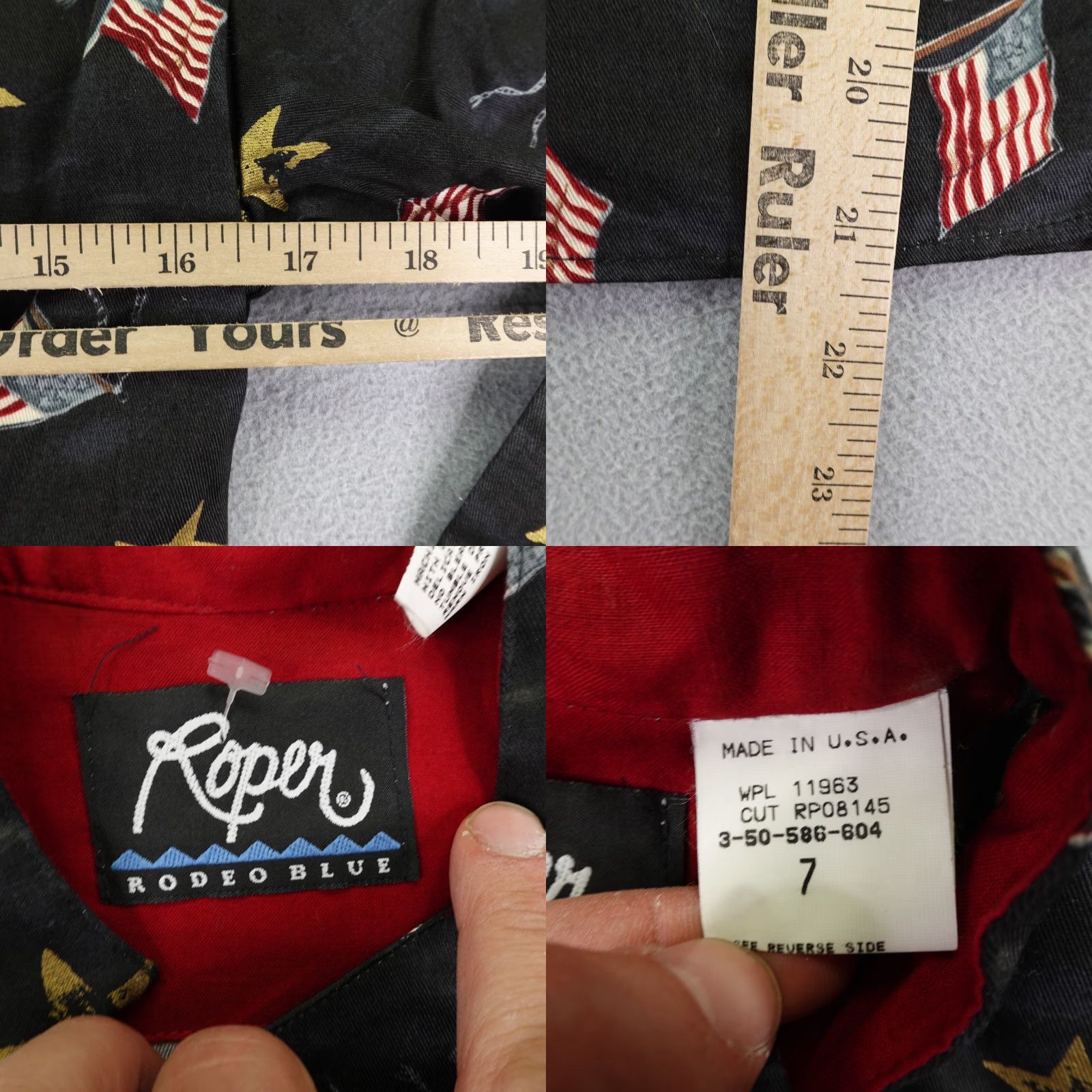 Roper VINTAGE Roper Women’s Cotton Western Shirt XS Black Cowboy Padded Shoulders Casual, Rodeo, Travel Size XS / US 0-2 / IT 36-38 - 8 Thumbnail