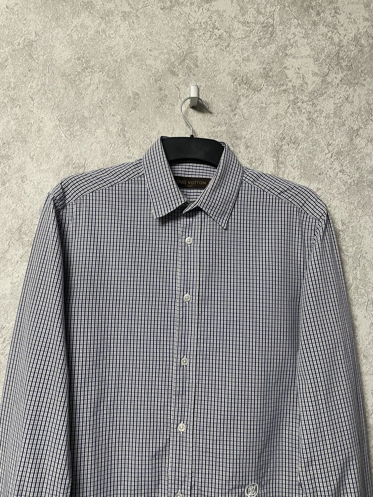 Louis Vuitton Louis Vuitton Checkered Logo Long Sleeve Shirt Size US M / EU 48-50 / 2 - 2 Thumbnail