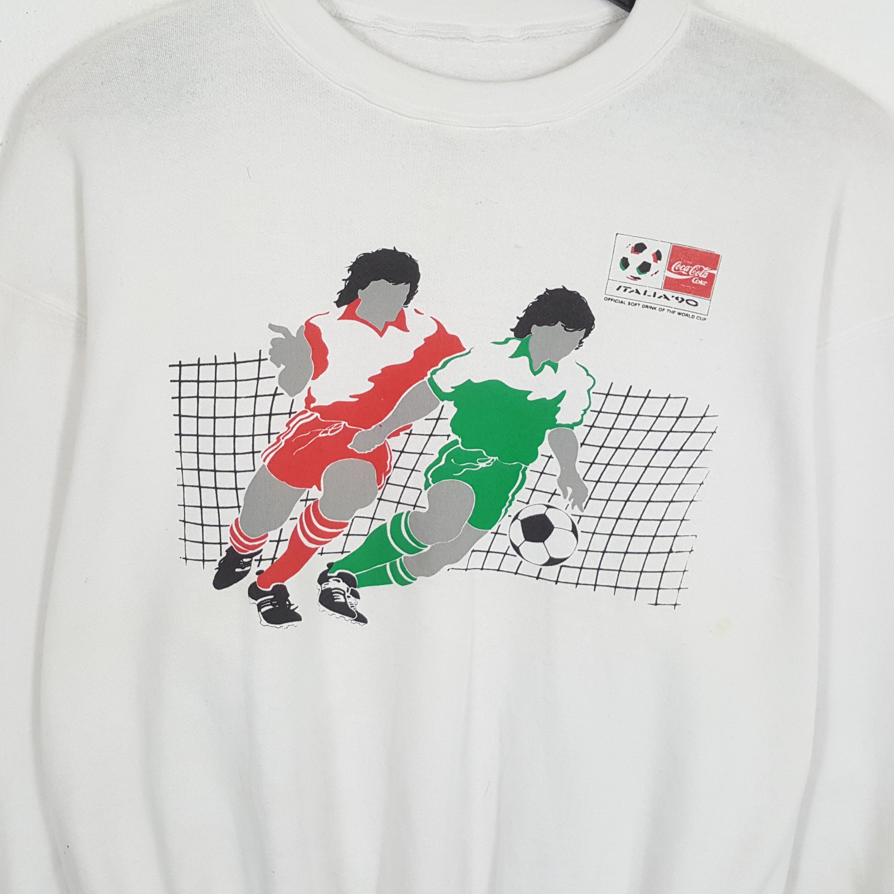Coca Cola × Vintage COCA COLA WORLD CUP ITALIA 1990 Vintage Sweatshirt Size US XL / EU 56 / 4 - 2 Thumbnail