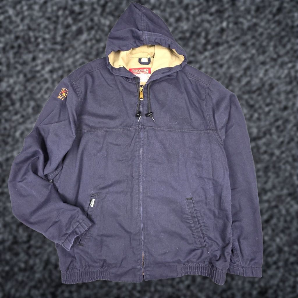 Vintage VINTAGE? No. Riverside FR Hooded Jacket Men's 2XL Blue HRC 3 Ultra Soft ARC 25 Zip Size US XXL / EU 58 / 5 - 1 Thumbnail