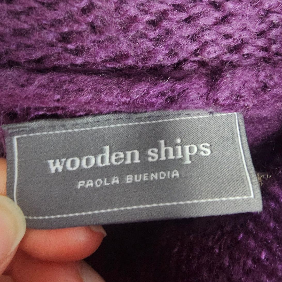 SHIPS Wooden Ships Womens Mohair Wool Cowl Neck Open Knit Sweater Size M / US 6-8 / IT 42-44 - 6 Thumbnail