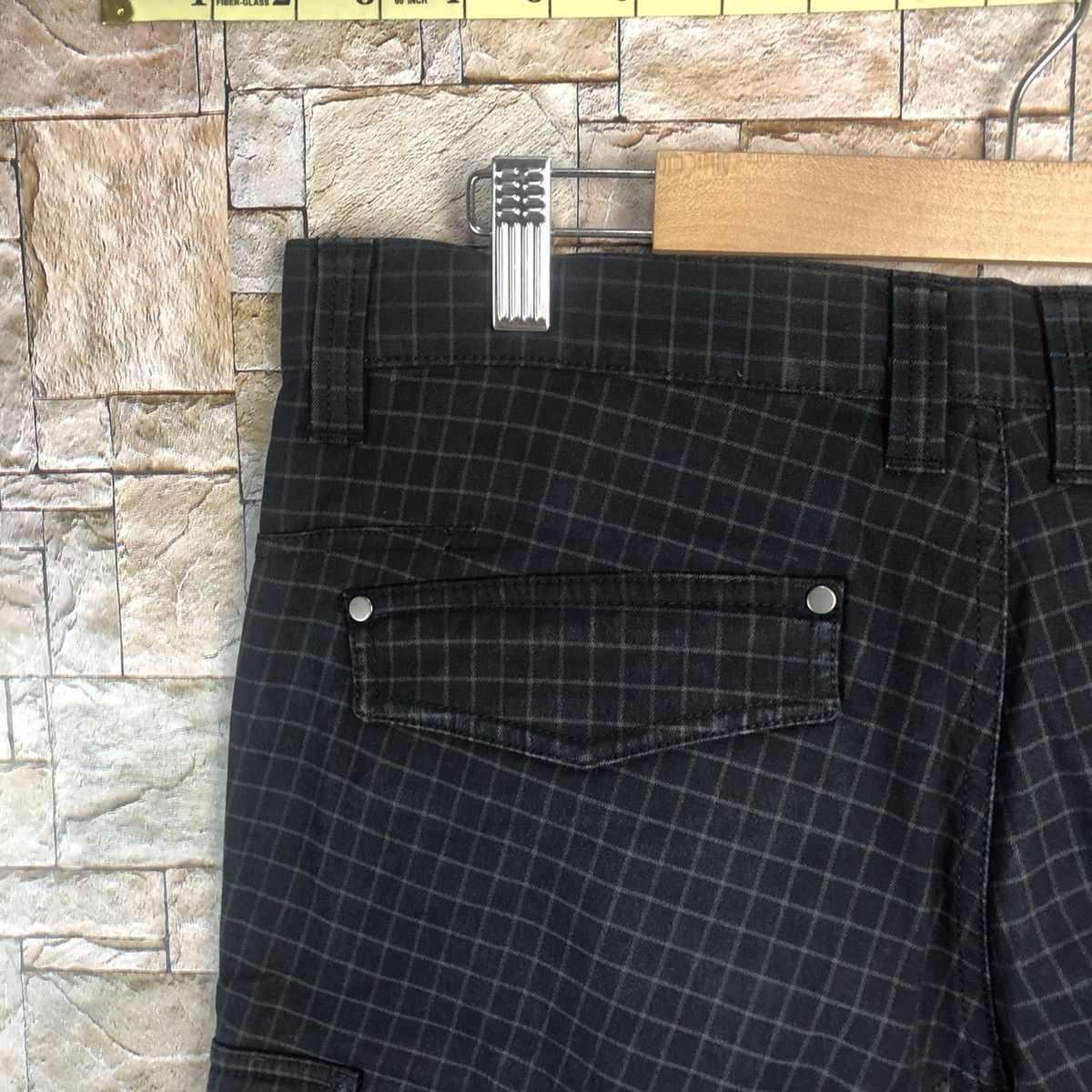 Japanese Brand Ignio Black Checkred Cargo Multipocket Pants #A113 Size US 34 / EU 50 - 15 Thumbnail