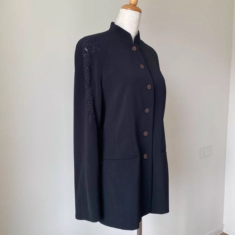 Kenzo KENZO Vintage retro black wisteria Chinese collar coat Size XS / US 0-2 / IT 36-38 - 2 Thumbnail