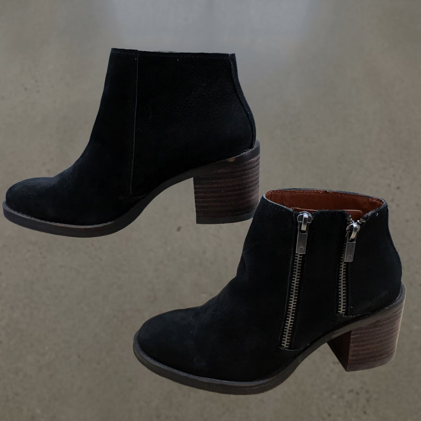 Lucky Brand Lucky Brand Boots Womens 6 M Roquee Ankle Booties Black Leather Block Heels Size US 6 / IT 36 - 1 Thumbnail