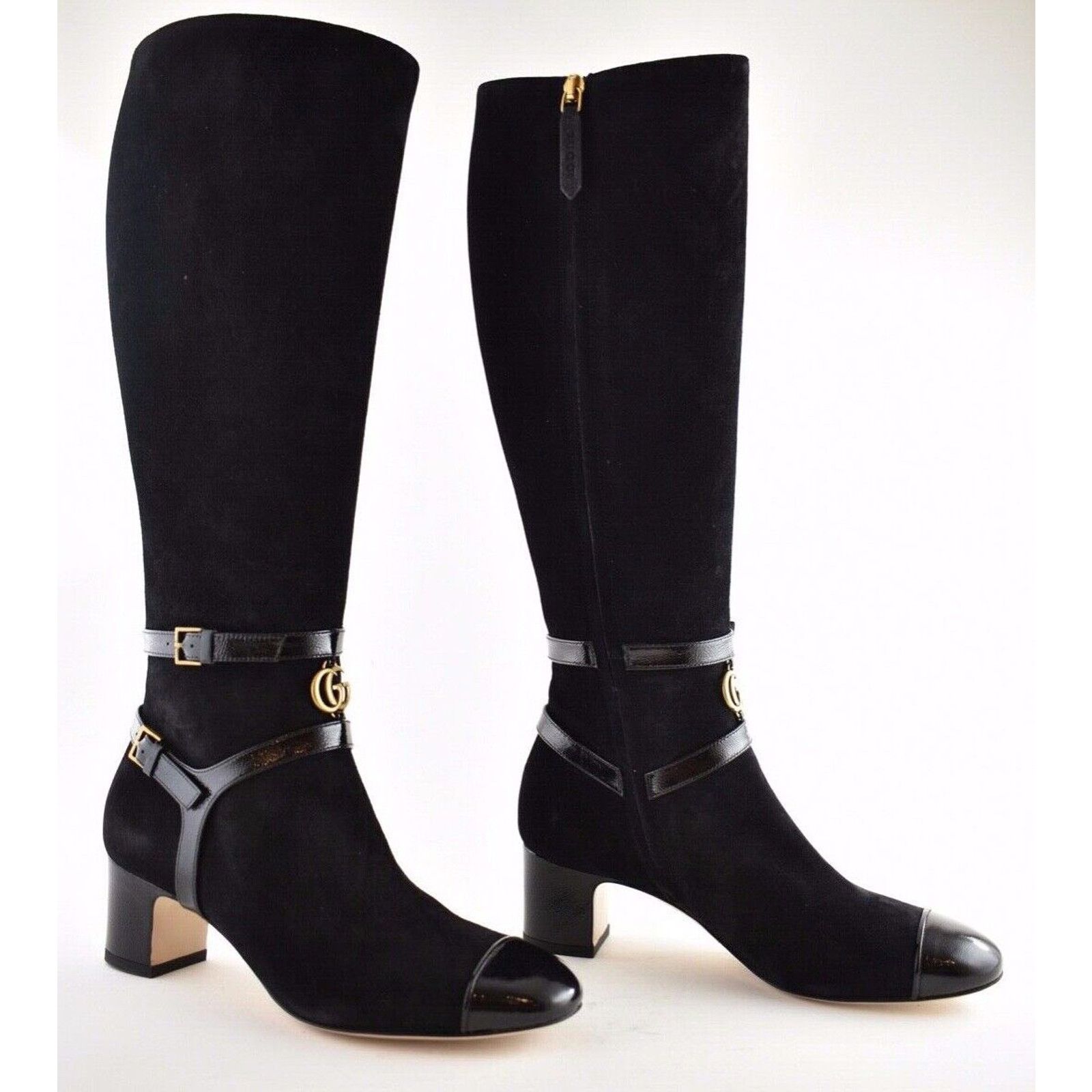 Gucci Gucci Geraldine 55 Black Suede Patent GG Gold Logo Low Size US 5 / IT 35 - 5 Thumbnail