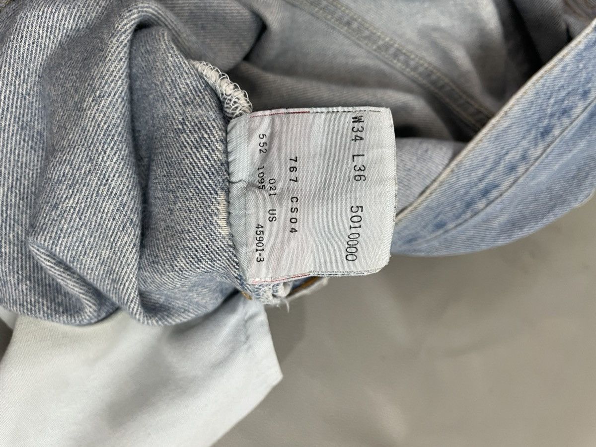 Levi's Vintage Clothing 1990s Levis 501 Distressed Ripped Jeans Blue wash Size US 34 / EU 50 - 10 Thumbnail