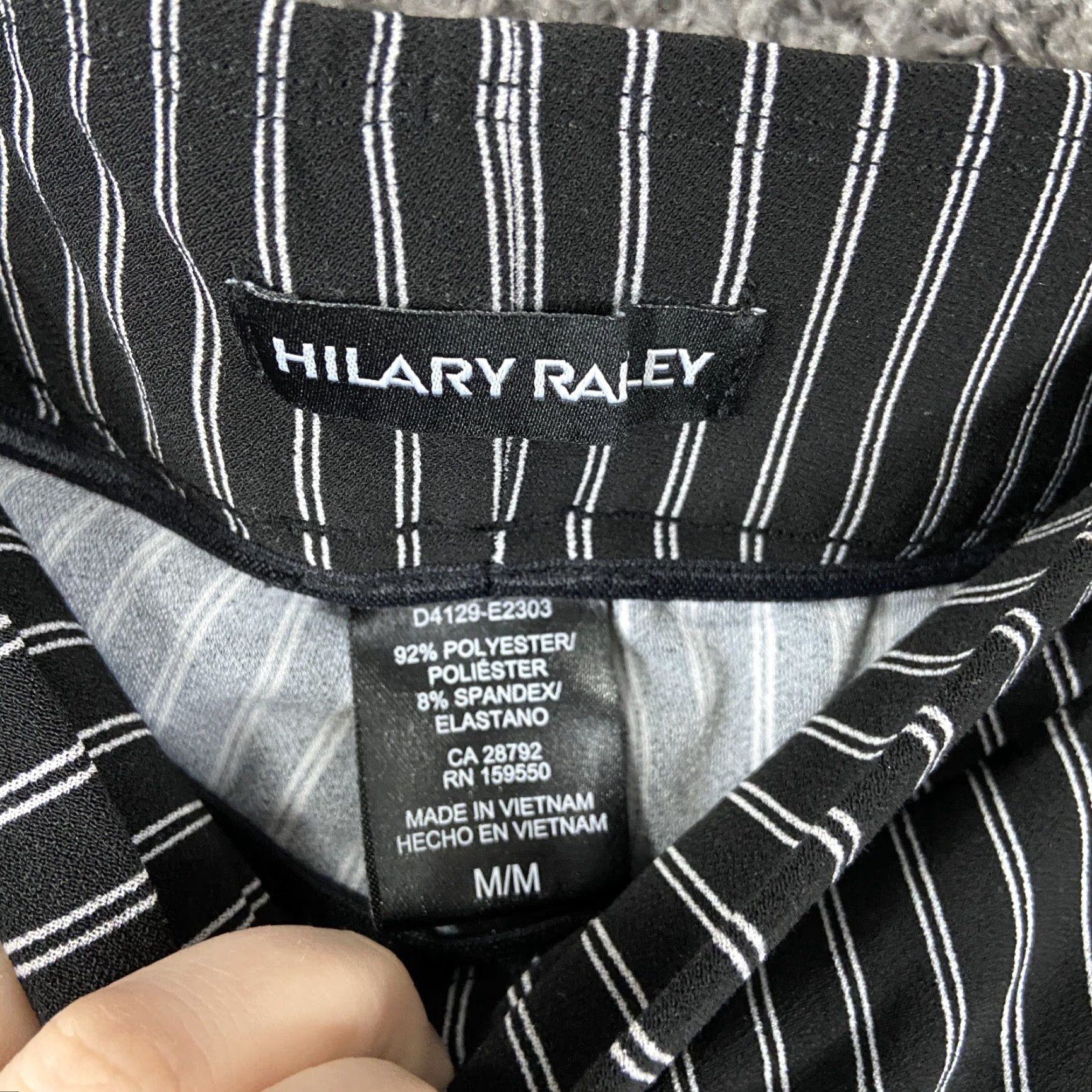 Vintage Hilary Radley Dress Pants Women M Black White Striped Pants - Women’s Medium Striped Trousers Size 32" / US 10 / IT 46 - 5 Thumbnail