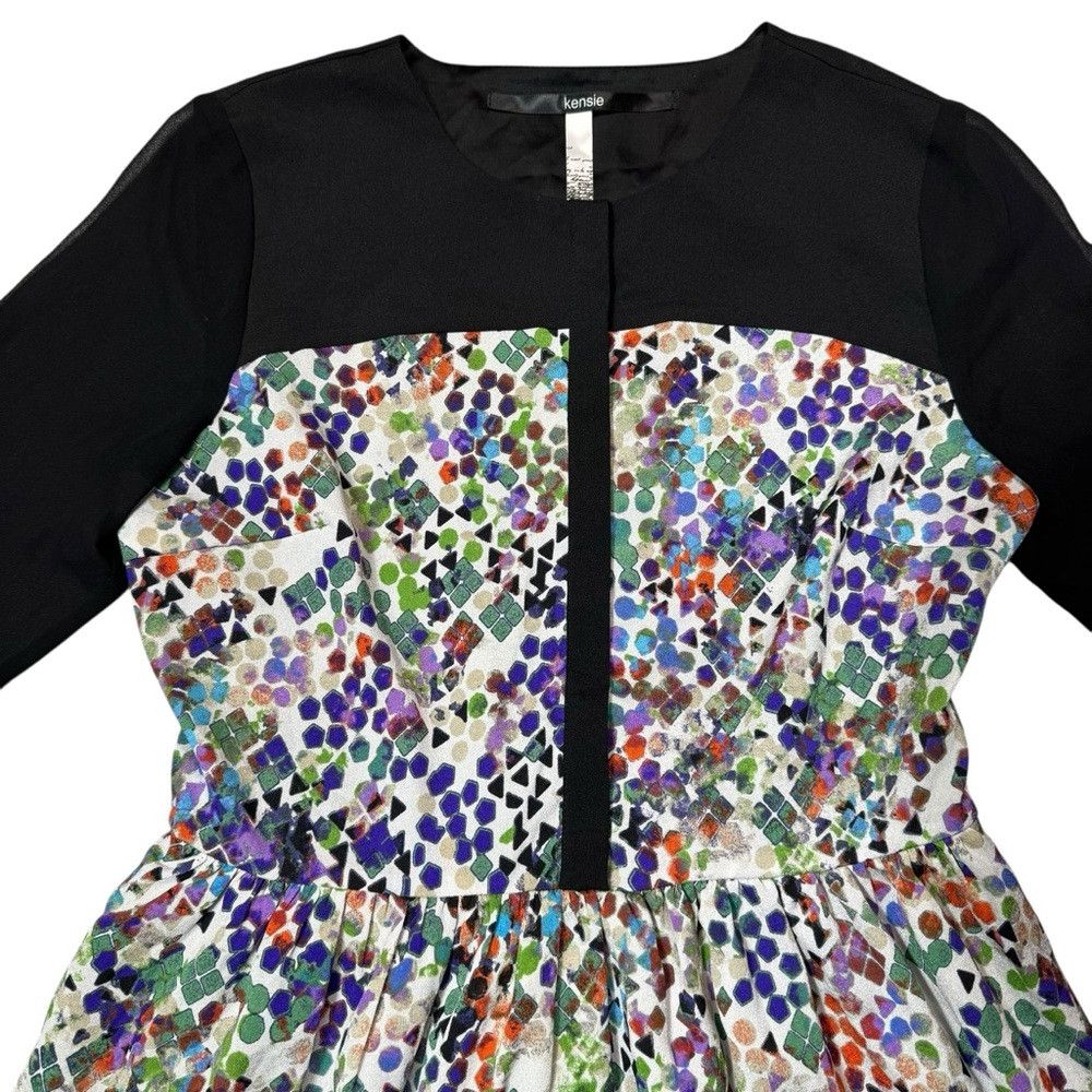 Other Kensie Geometric Print Long Sheer Sleeve Mini Dress Size M Size M / US 6-8 / IT 42-44 - 4 Thumbnail