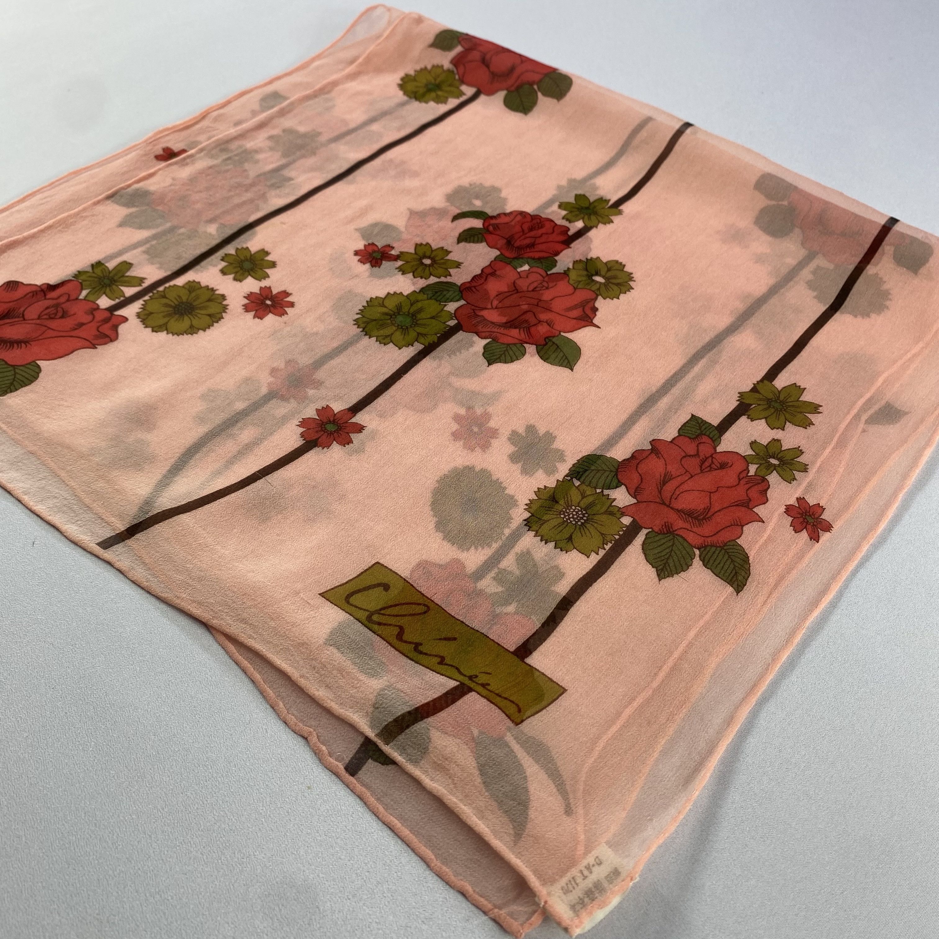 Japanese Brand × Vintage Vintage Silk Scarf Hand Rolled Floral SS059 Size ONE SIZE - 4 Thumbnail