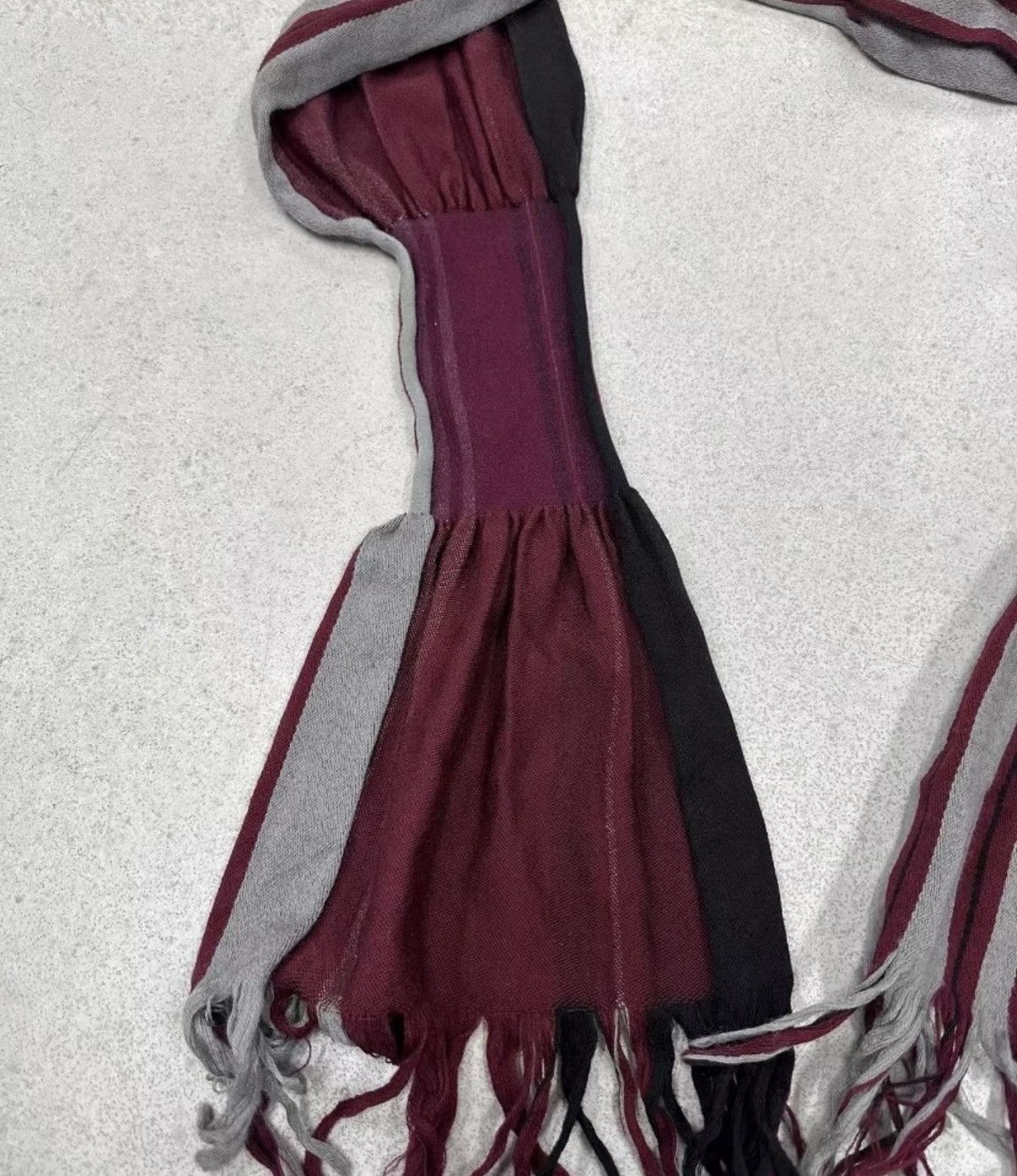Yohji Yamamoto Yohji Yamamoto Y's Wool Striped Scarf in Skirt-Style Design Size ONE SIZE - 3 Thumbnail