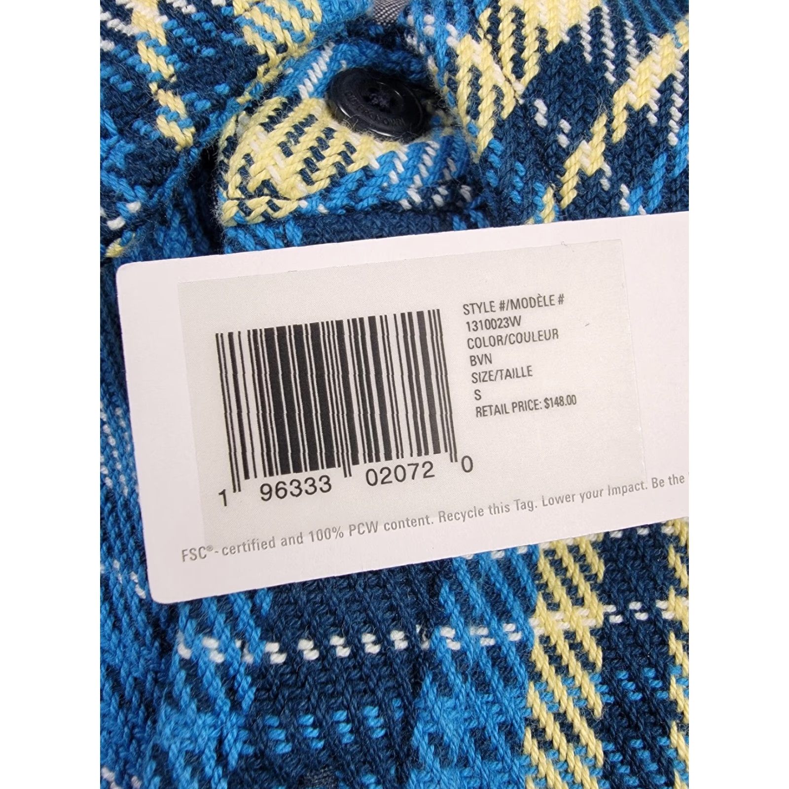 Outerknown Outerknown Shirt Mens Small Blue Yellow Plaid Blanket Flannel Organic Cotton Button-Up Casual Workwear Size US S / EU 44-46 / 1 - 4 Thumbnail