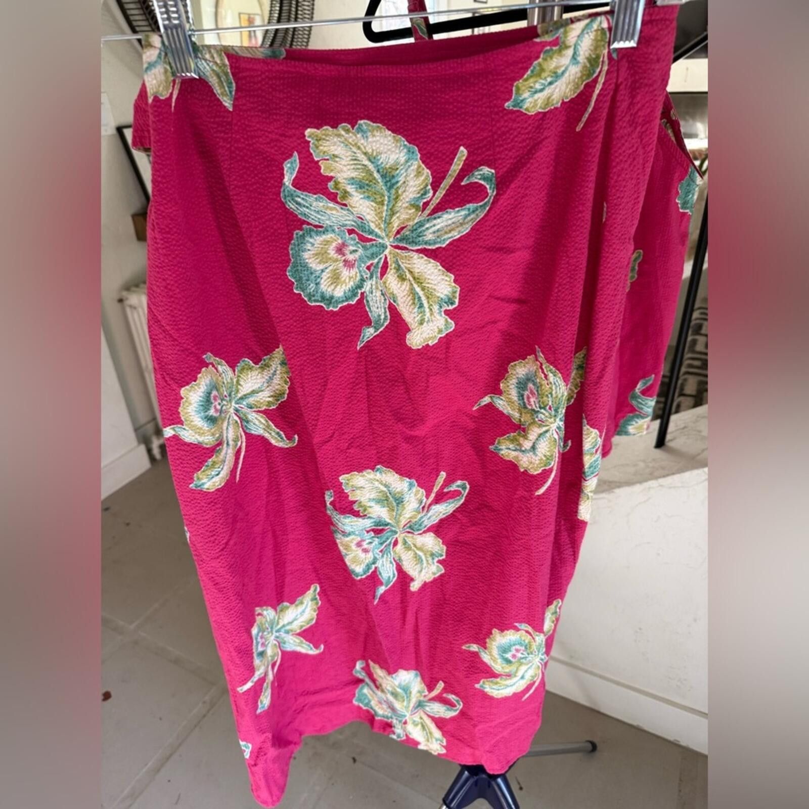 Faherty NWT Faherty Pacifica Orchid Blossom Wrap Skirt & Top Set S Size 28" / US 6 / IT 42 - 10 Thumbnail