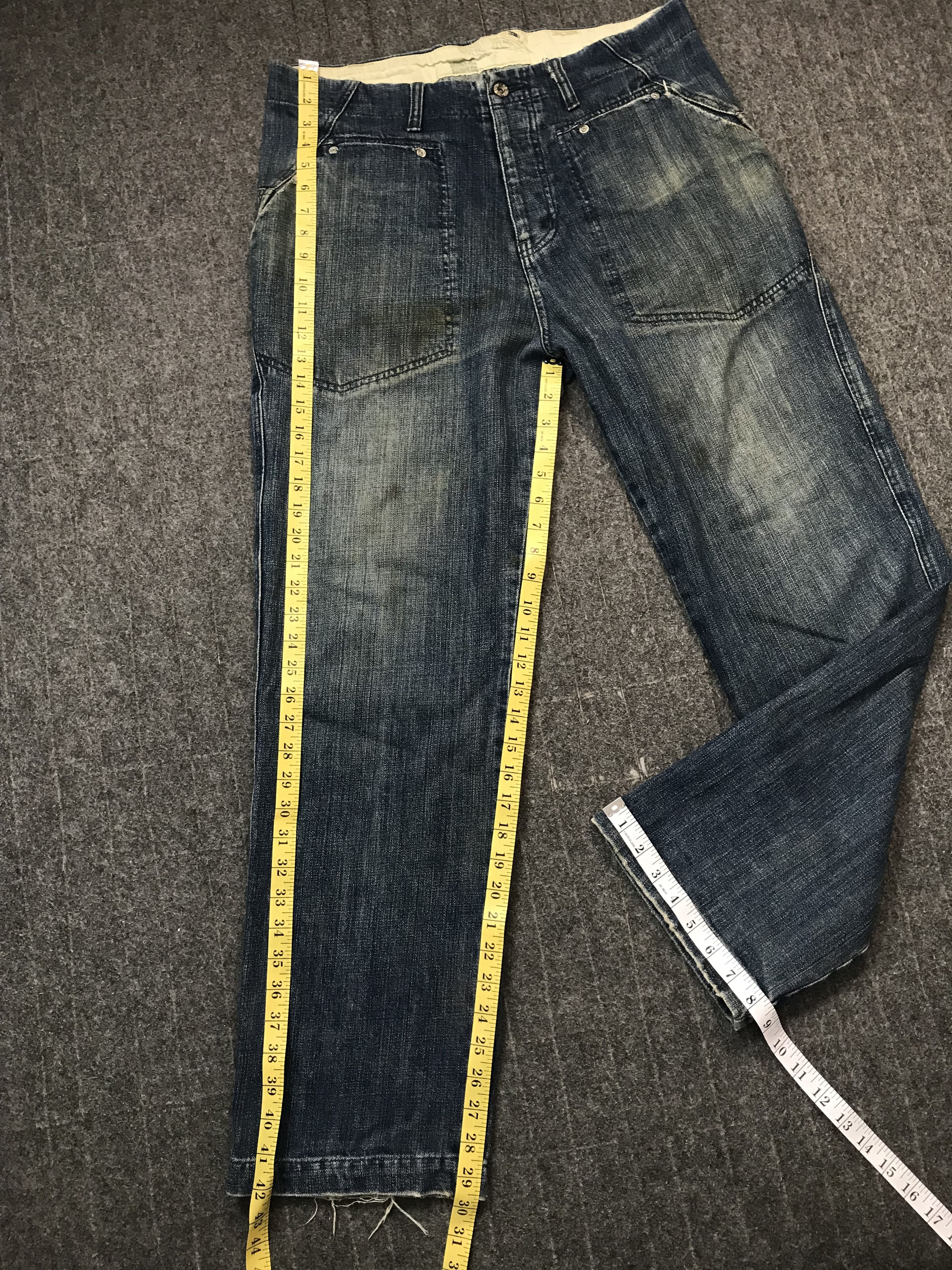 realmad HECTIC Mad Hectic Indigo Denim Jeans Buttonfly Slash Pockets Size US 34 / EU 50 - 12 Thumbnail