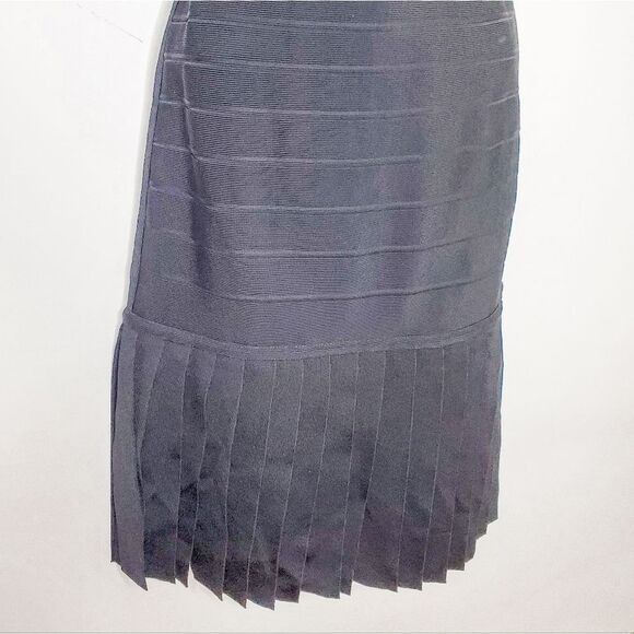Herve Leger Hervé Leger Black Renee Fringe Asymmetrical One Shoulder Ban Size M / US 6-8 / IT 42-44 - 7 Thumbnail