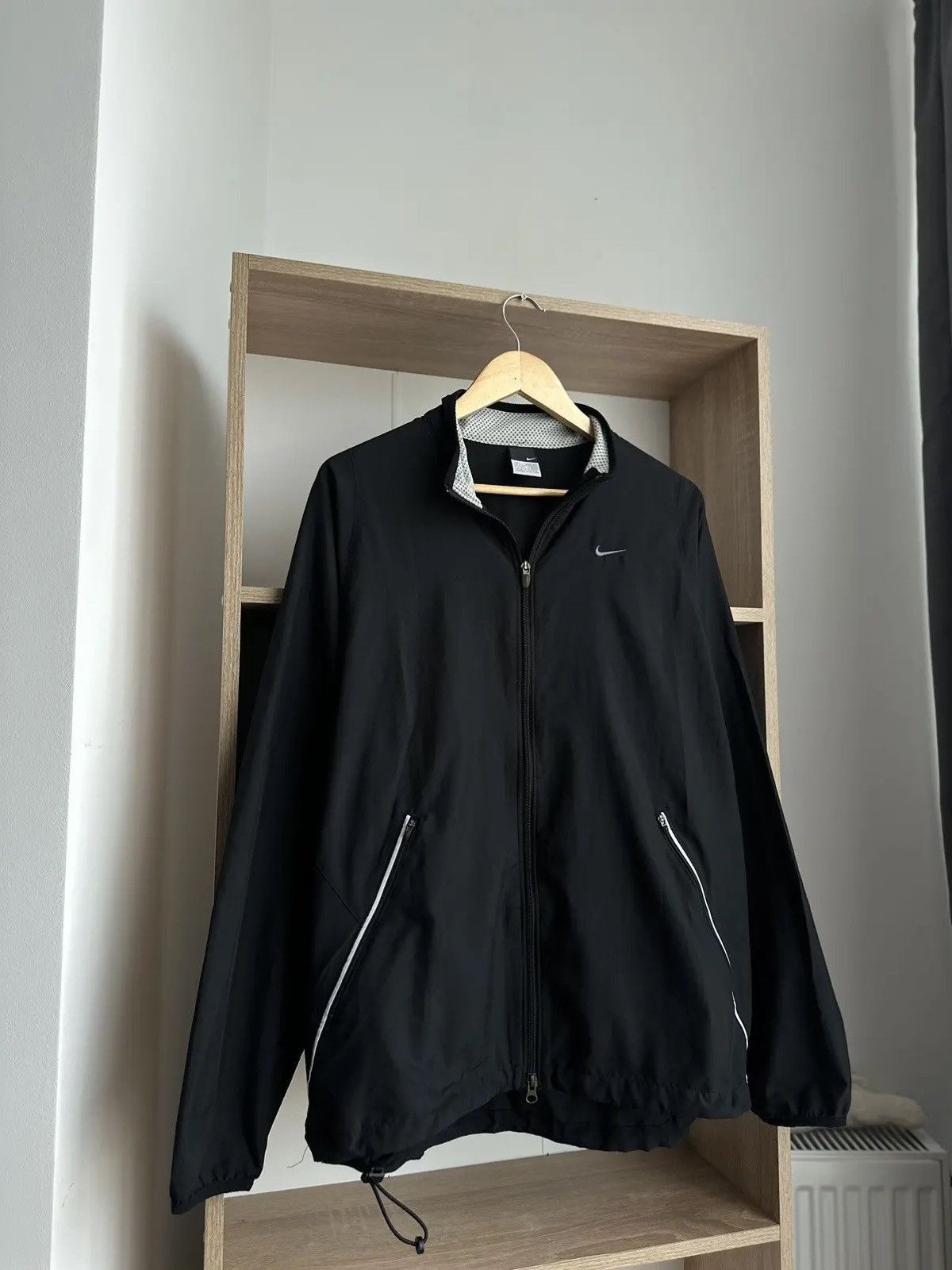 Nike × Nike ACG × Vintage Vintage Nike Black Big Logo Full Zip Light Jacket Size US L / EU 52-54 / 3 - 6 Thumbnail