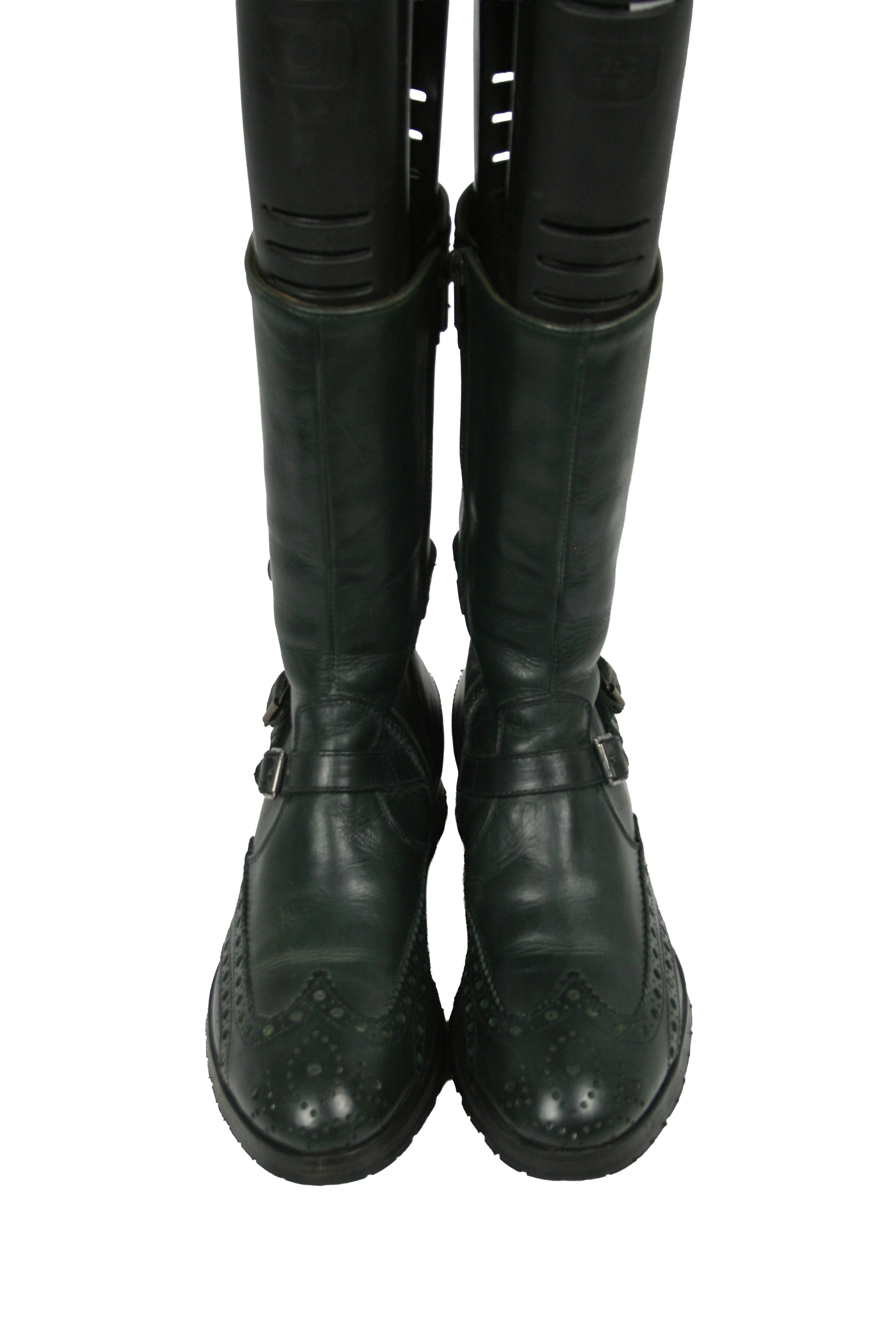 Shoto Engineered Biker Military Brogue Leather Boots Size US 6 / IT 36 - 7 Thumbnail