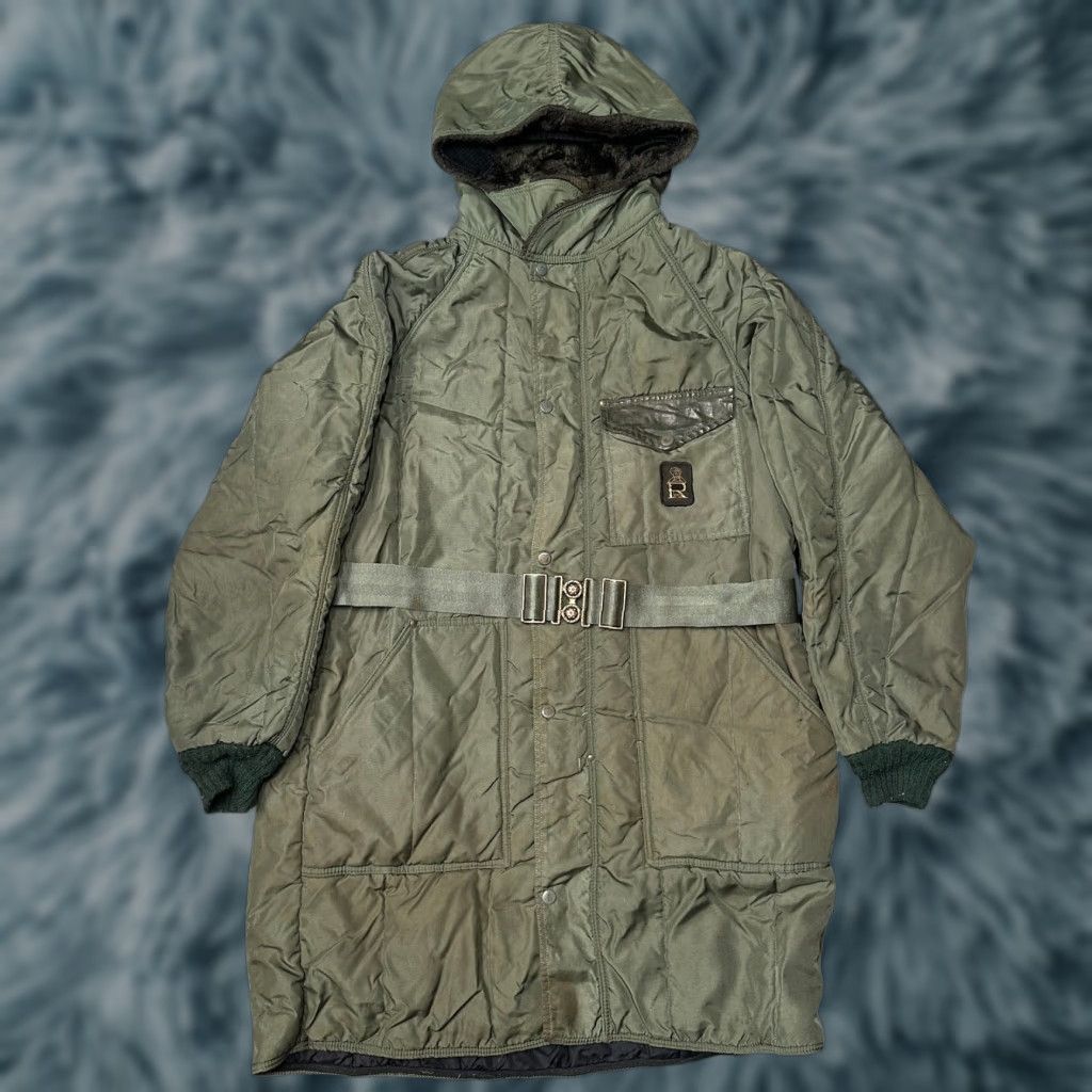 Refrigiwear VINTAGE RefrigiWear Belted Coat Jacket Mens Large Full Zip Green Insulated Parka Belted Long Workwear Parka Mens Size US L / EU 52-54 / 3 - 1 Thumbnail