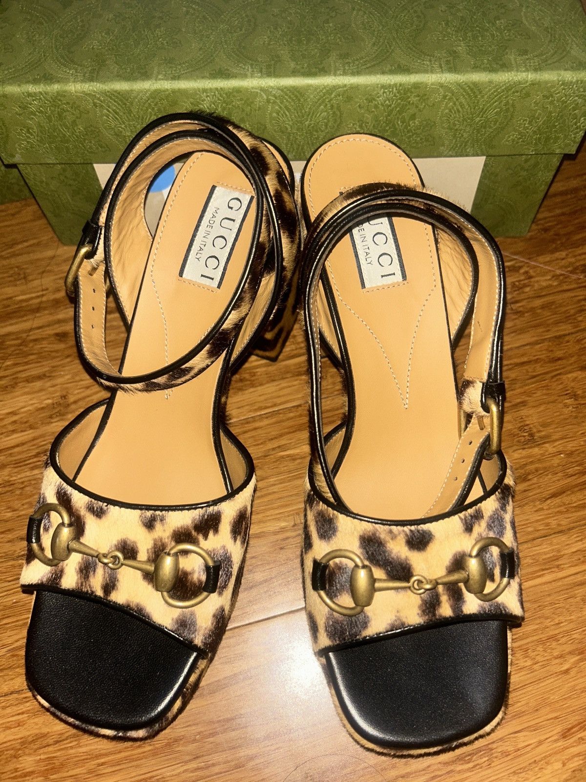 Gucci Gucci Horsebit Leather One Strap Sandal Leopard Print 38.5 Size US 8.5 / IT 38.5 - 3 Thumbnail