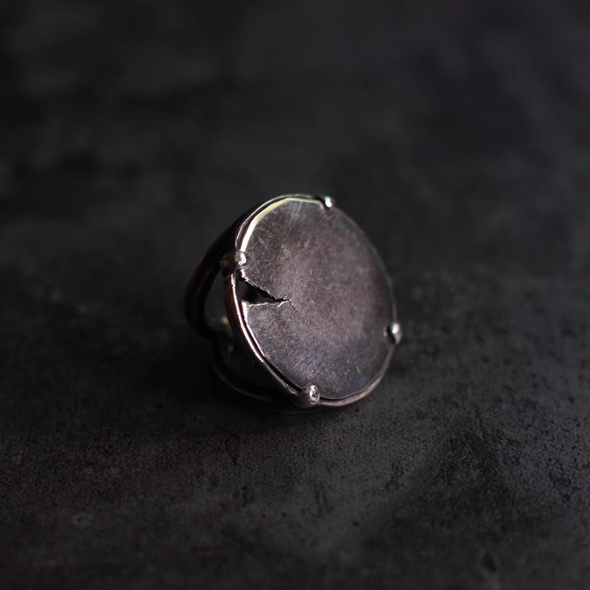 DETAJ Detaj Classic Broken Silver Mirror Ring New 14+18 Size ONE SIZE - 3 Thumbnail