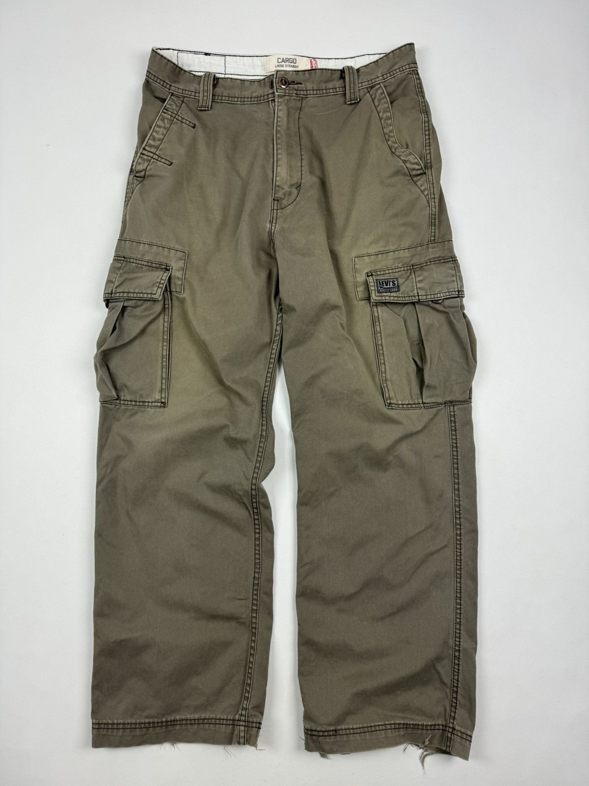 Levi's Y2K Levi’s Distressed Cargo Loose Straight Pants Size US 33 - 3 Thumbnail