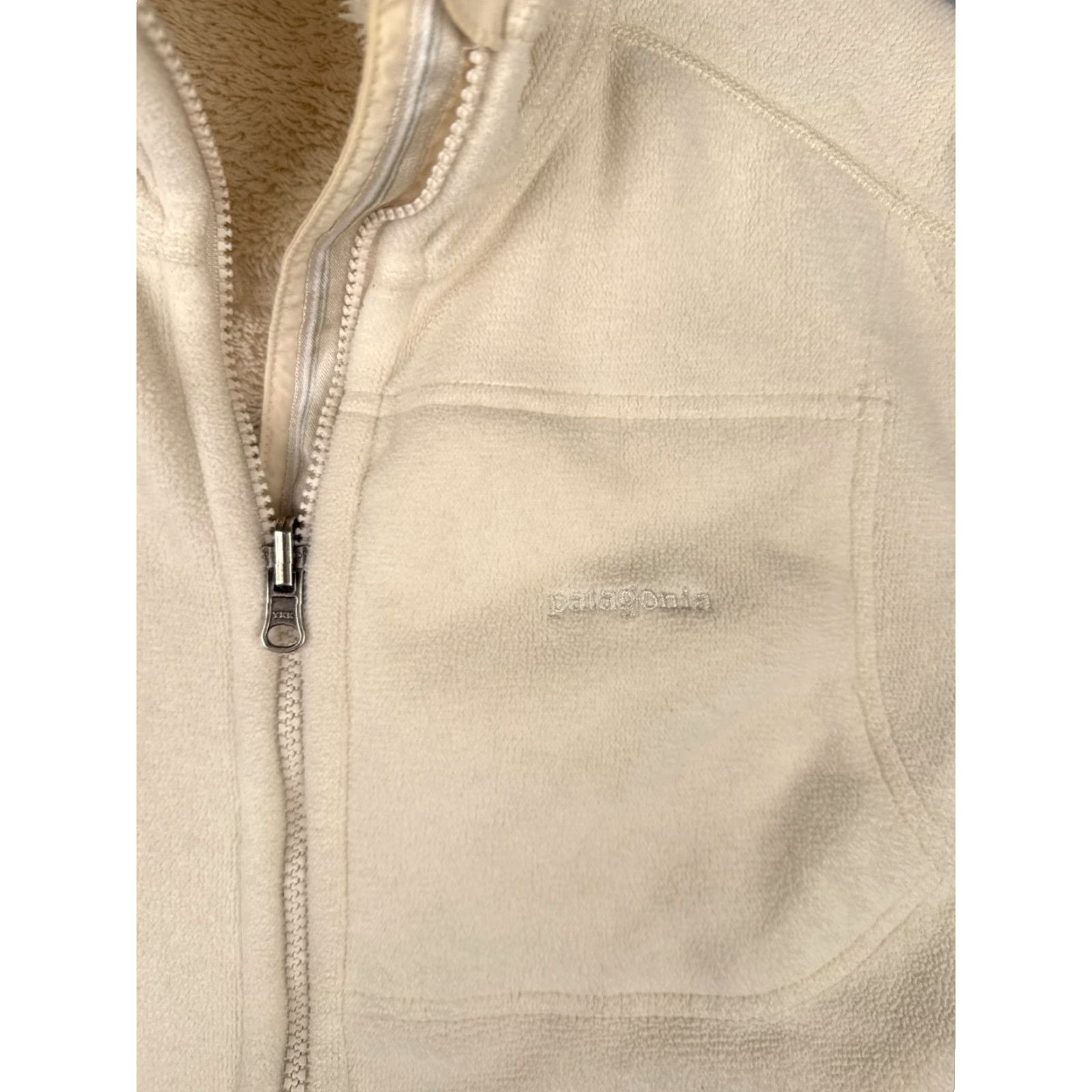 Patagonia Patagonia Jacket Women M Beige Synchilla Windzone Reversible Polartec Full Zip Pockets Hooded Logo Size M / US 6-8 / IT 42-44 - 6 Thumbnail