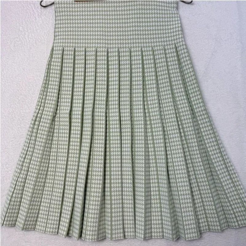 Other Aleeza Paris Pleated Houndstooth Skirt Size L NWT Size 34" / US 12 / IT 48 - 3 Thumbnail